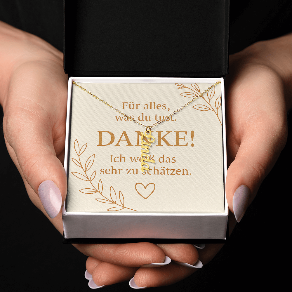 Namenskette vertikal inkl. Karte "Dankeskarte" - Variante 3