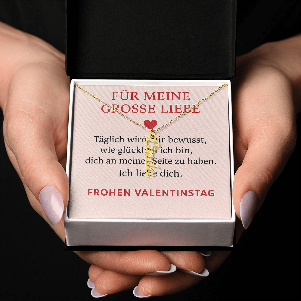 Namenskette vertikal inkl. Karte "Valentinstag" - Variante 4