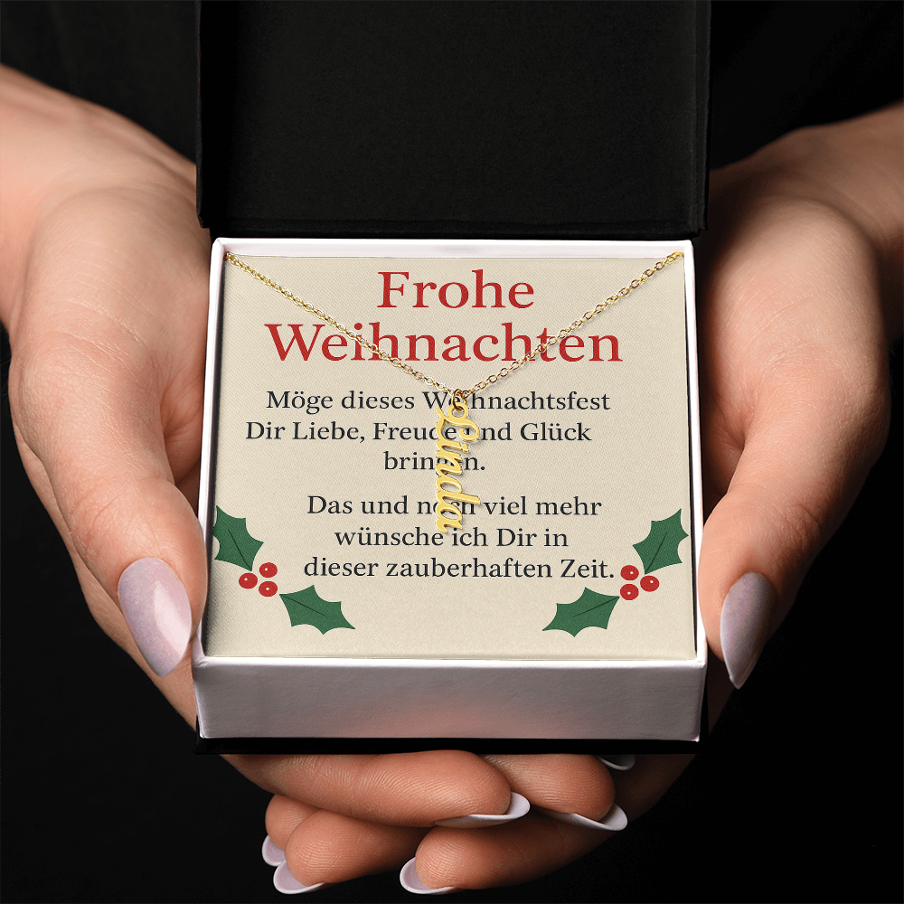 Namenskette vertikal inkl. Karte "Weihnachten" - Variante 5