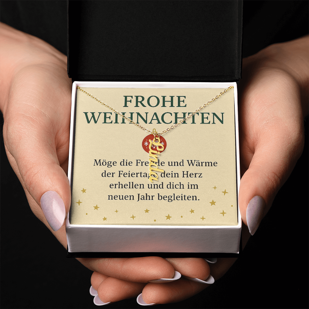 Namenskette vertikal inkl. Karte "Weihnachten" - Variante 1