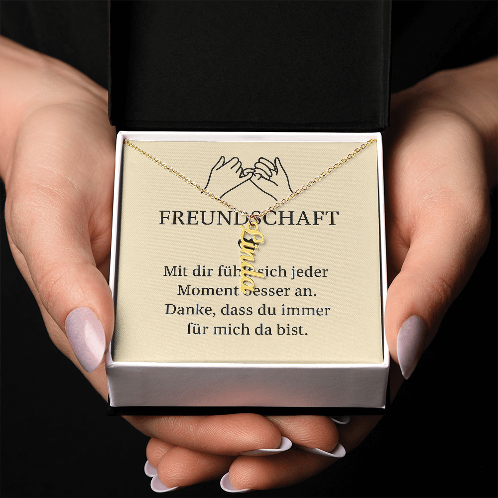 Namenskette vertikal inkl. Karte "Freundschaft" - Variante 1