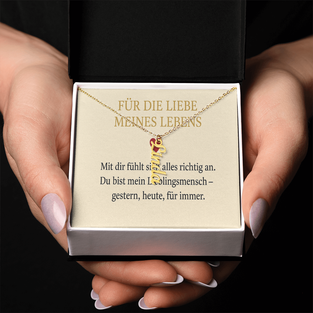 Namenskette vertikal inkl. Karte "Liebe" - Variante 1