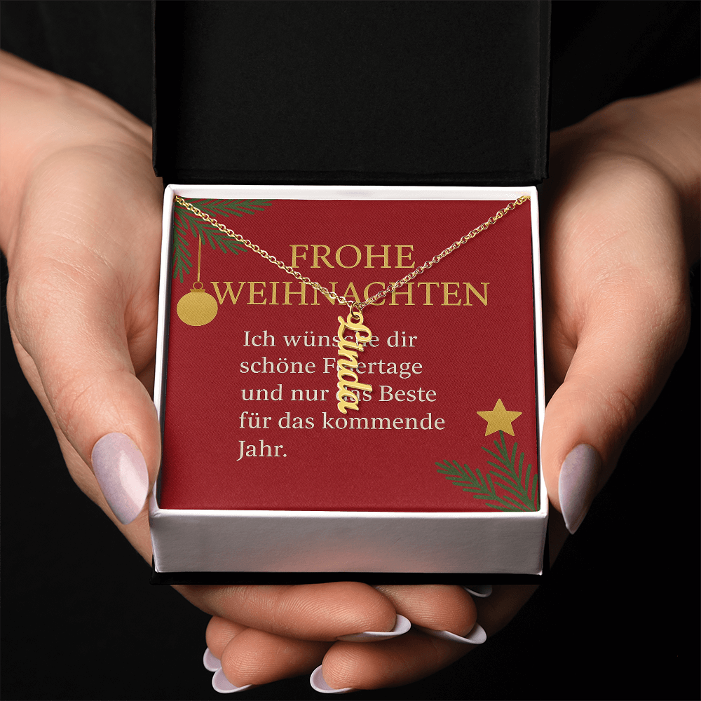 Namenskette vertikal inkl. Karte "Weihnachten" - Variante 7
