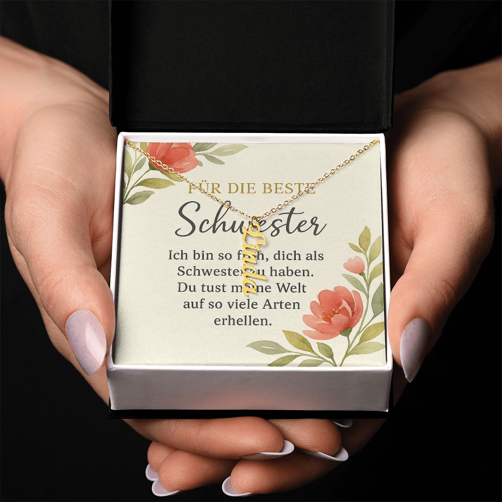 Namenskette vertikal inkl. Karte "Schwester" - Variante 1