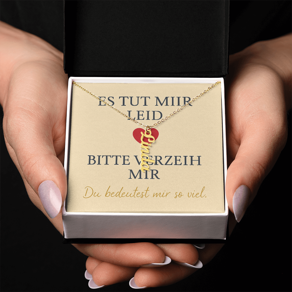 Namenskette vertikal inkl. Karte "Entschuldigung" - Variante 3