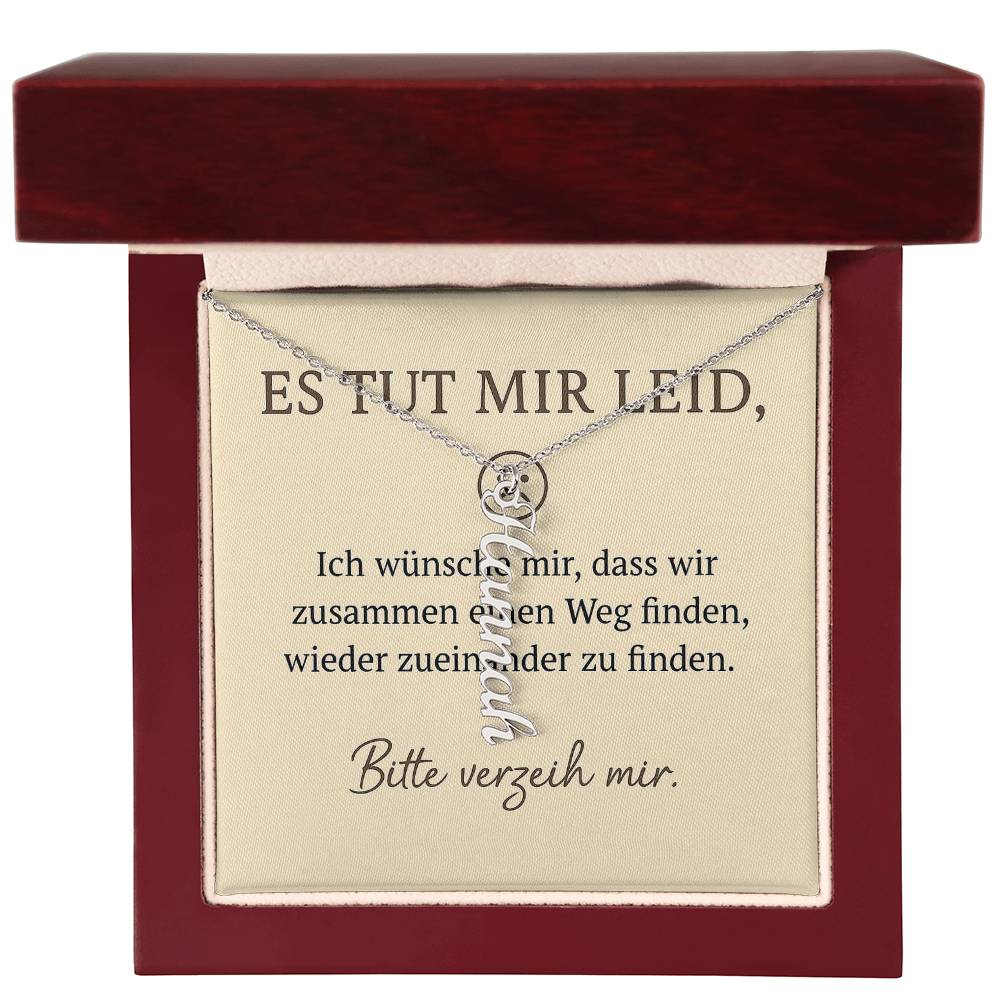 Namenskette vertikal inkl. Karte "Entschuldigung" - Variante 2