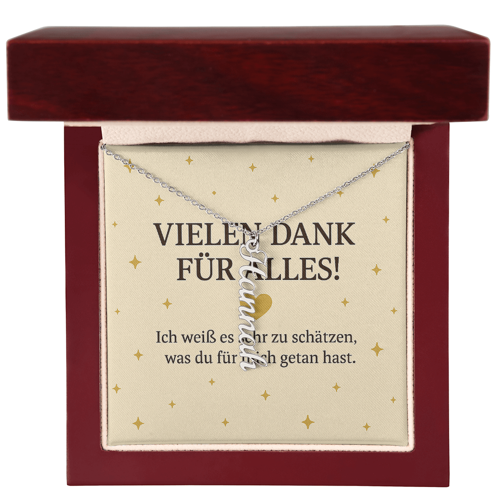 Namenskette vertikal inkl. Karte "Dankeskarte" - Variante 1