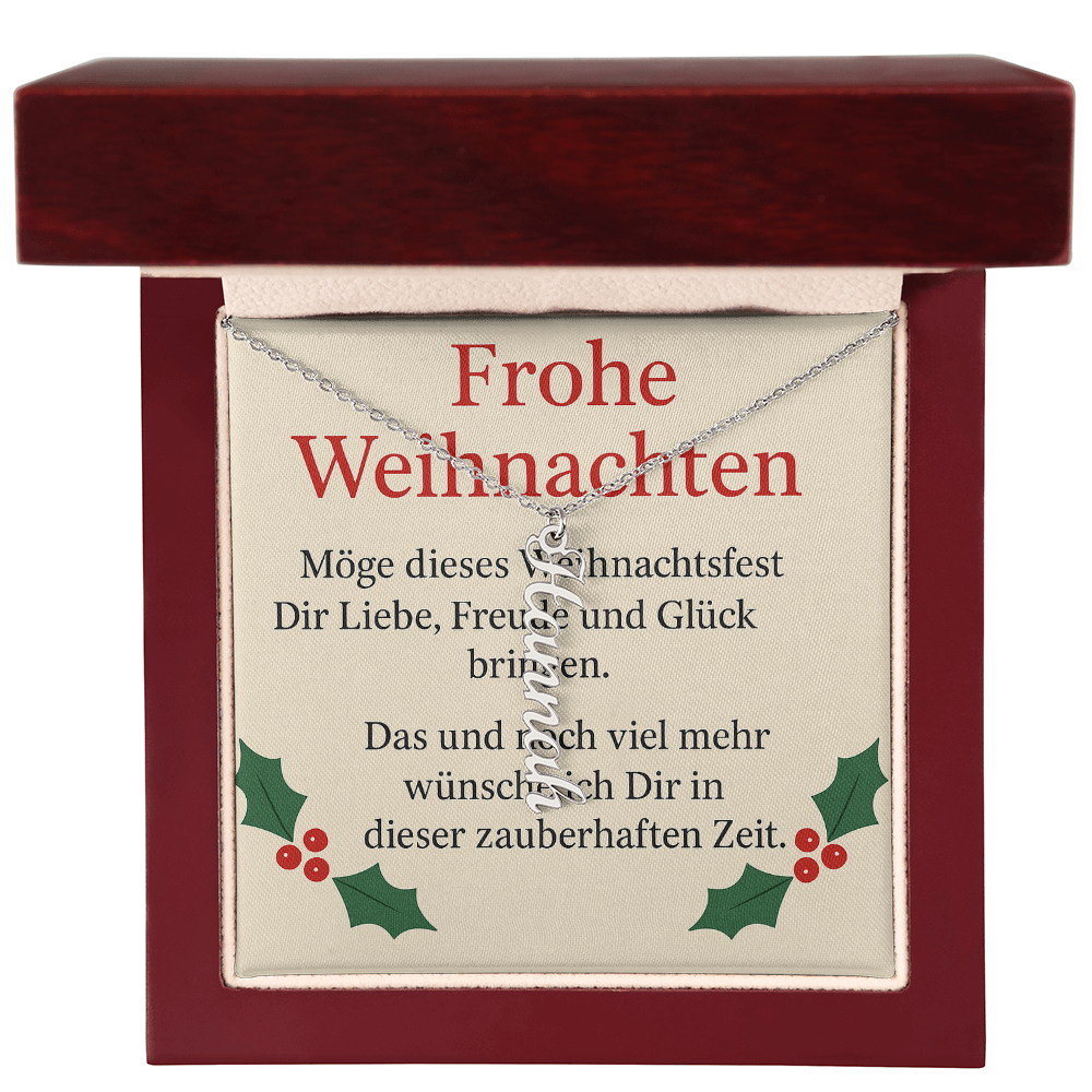 Namenskette vertikal inkl. Karte "Weihnachten" - Variante 5