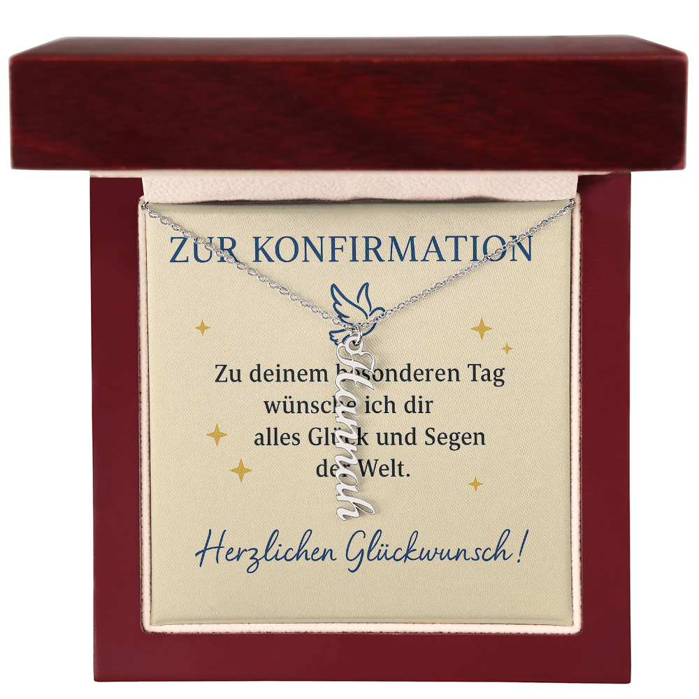 Namenskette vertikal inkl. Karte "Konfirmation" - Variante 1