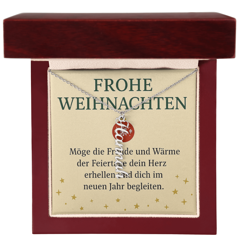 Namenskette vertikal inkl. Karte "Weihnachten" - Variante 1