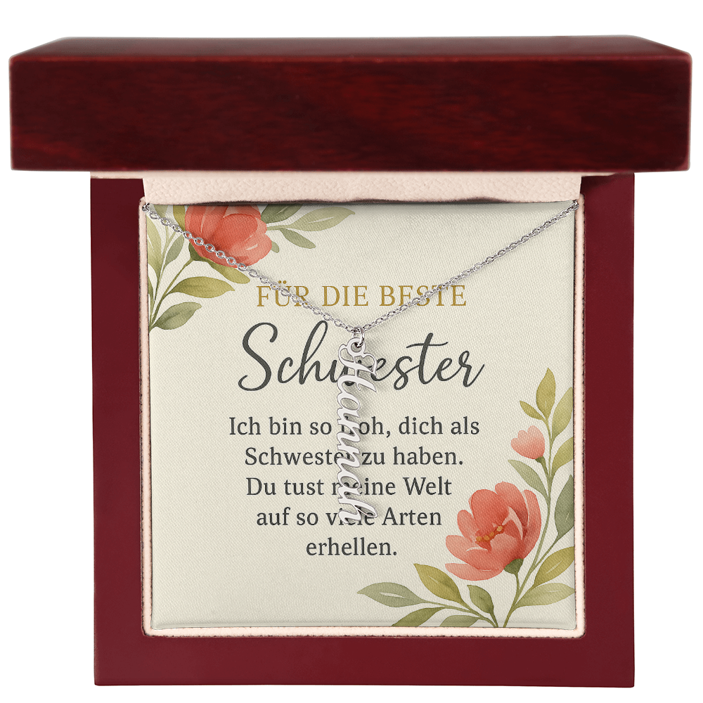 Namenskette vertikal inkl. Karte "Schwester" - Variante 1