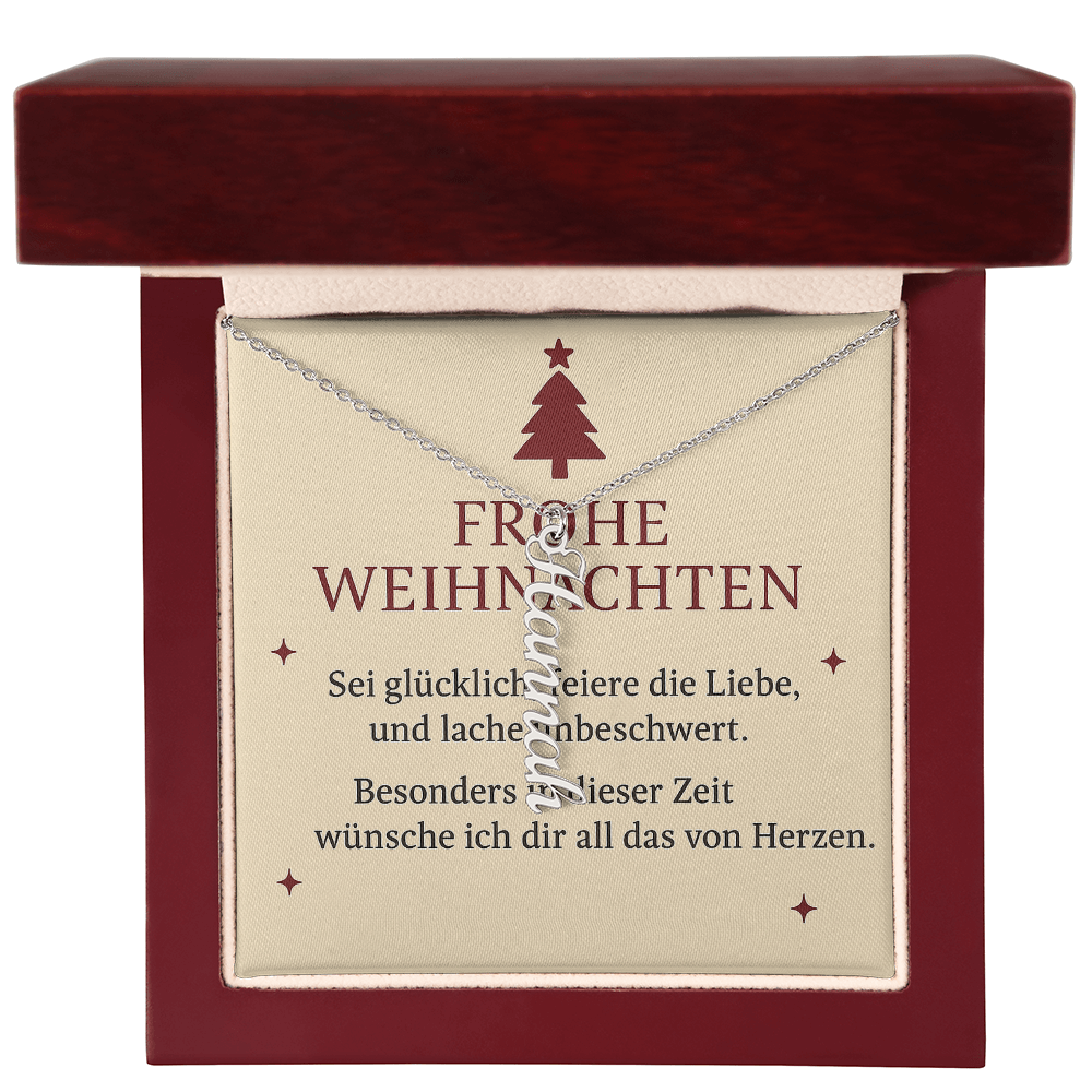 Namenskette vertikal inkl. Karte "Weihnachten" - Variante 4