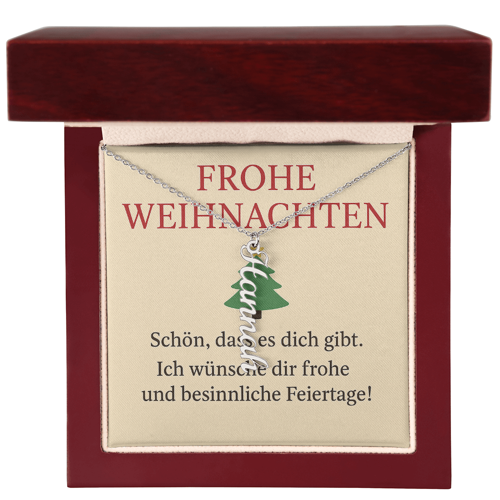 Namenskette vertikal inkl. Karte "Weihnachten" - Variante 6