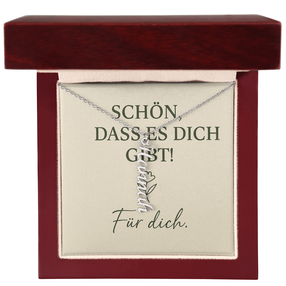 Namenskette vertikal inkl. Karte "Freundschaft" - Variante 2