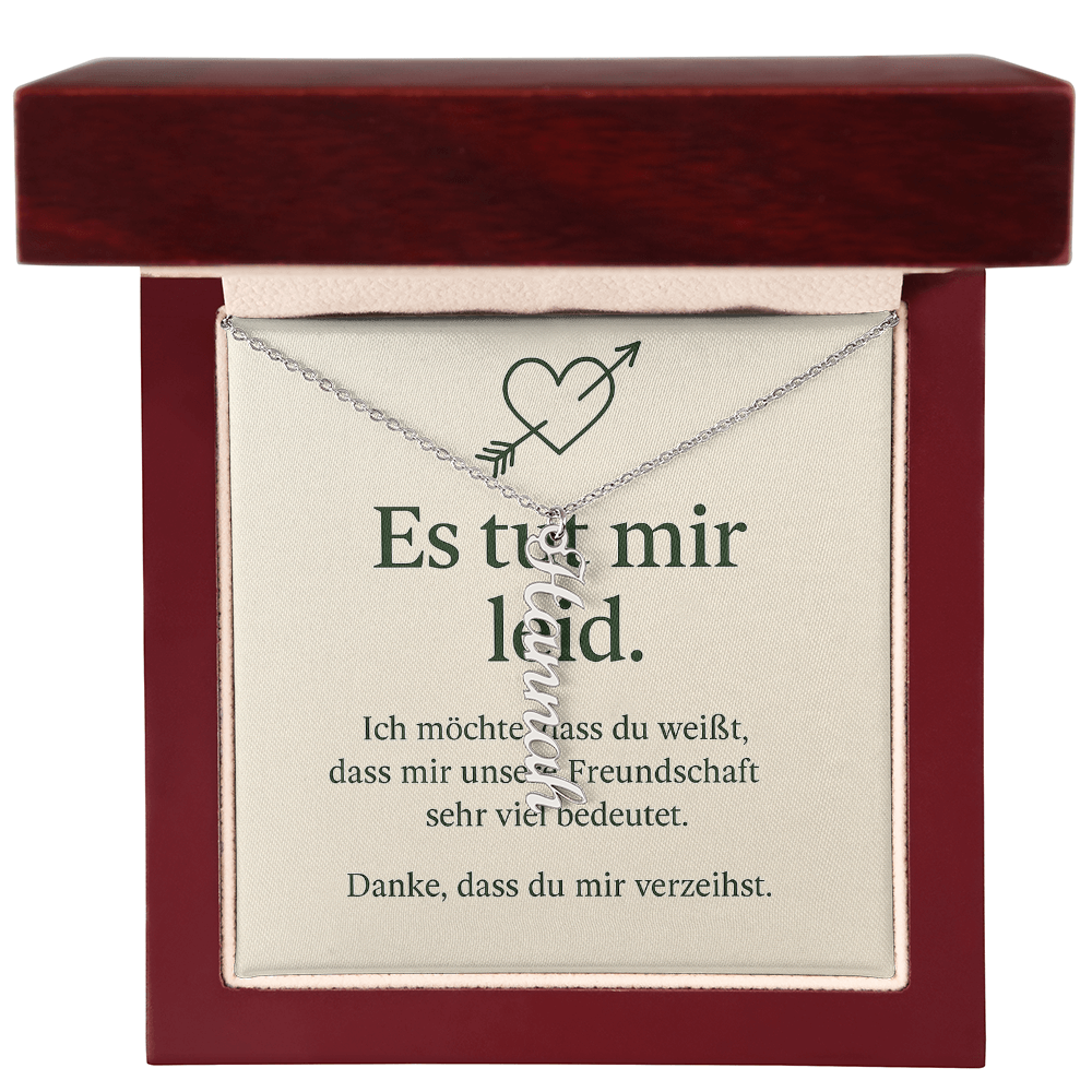 Namenskette vertikal inkl. Karte "Entschuldigung" - Variante 1