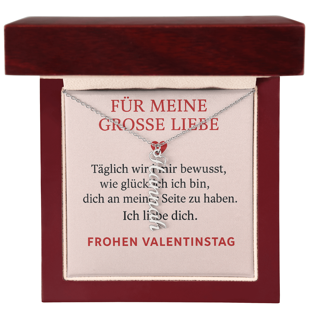 Namenskette vertikal inkl. Karte "Valentinstag" - Variante 4