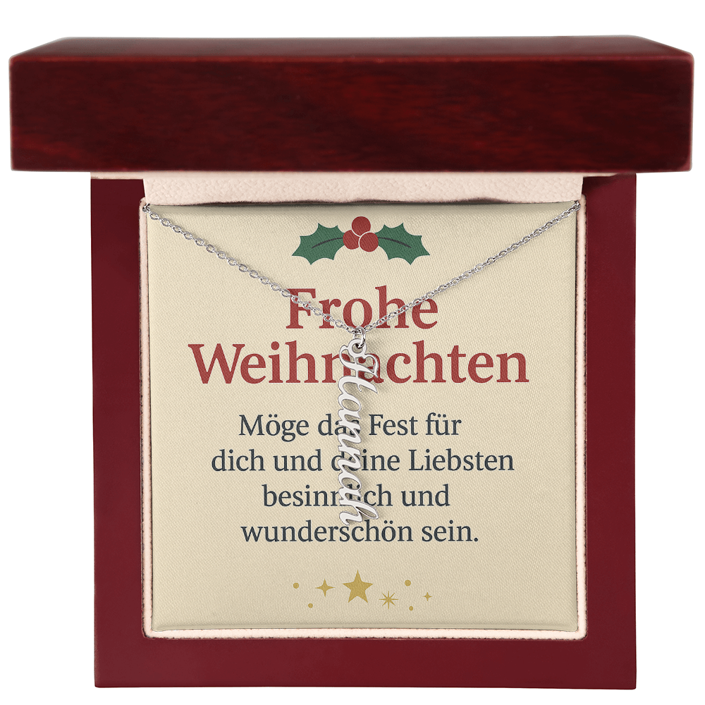Namenskette vertikal inkl. Karte "Weihnachten" - Variante 2