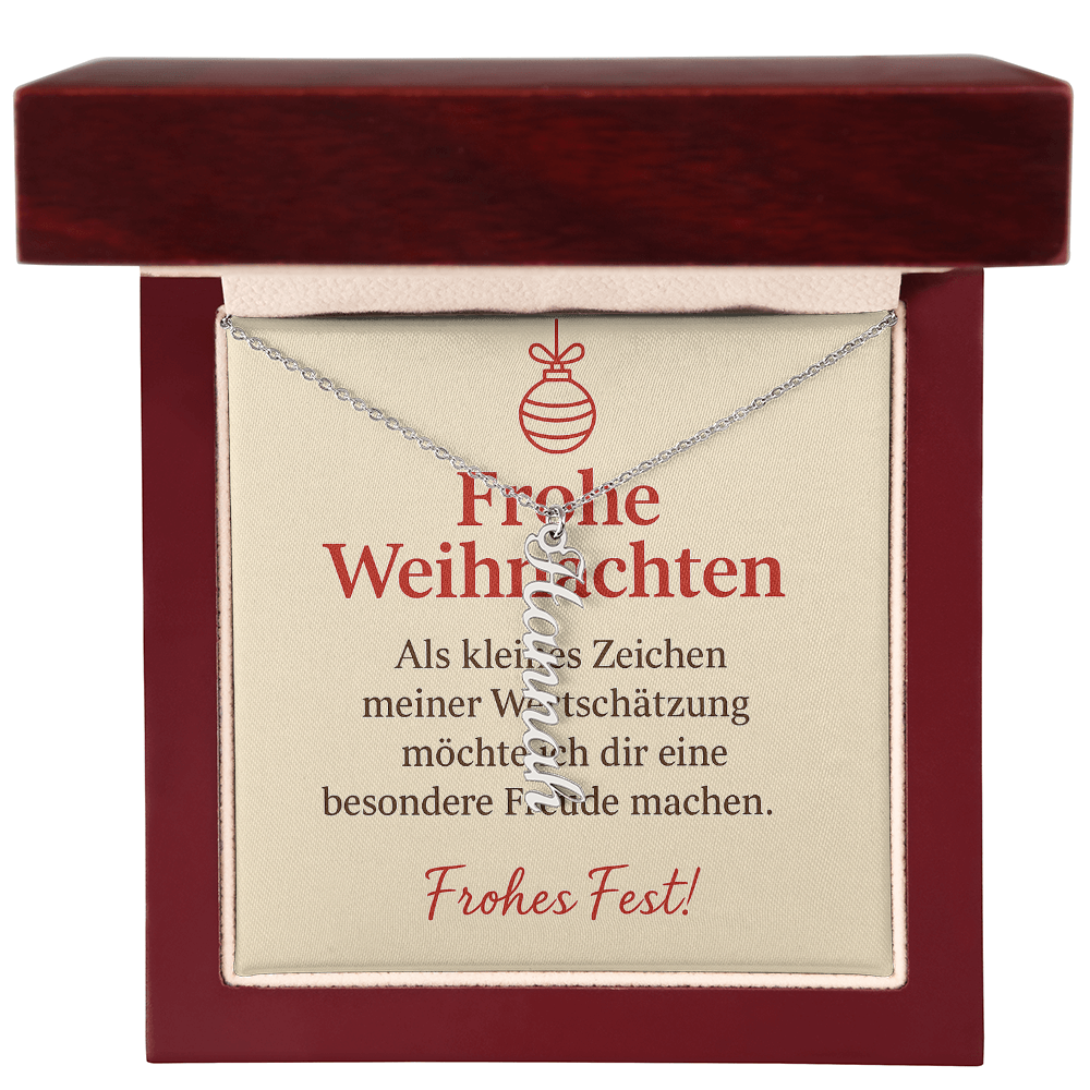 Namenskette vertikal inkl. Karte "Weihnachten" - Variante 3