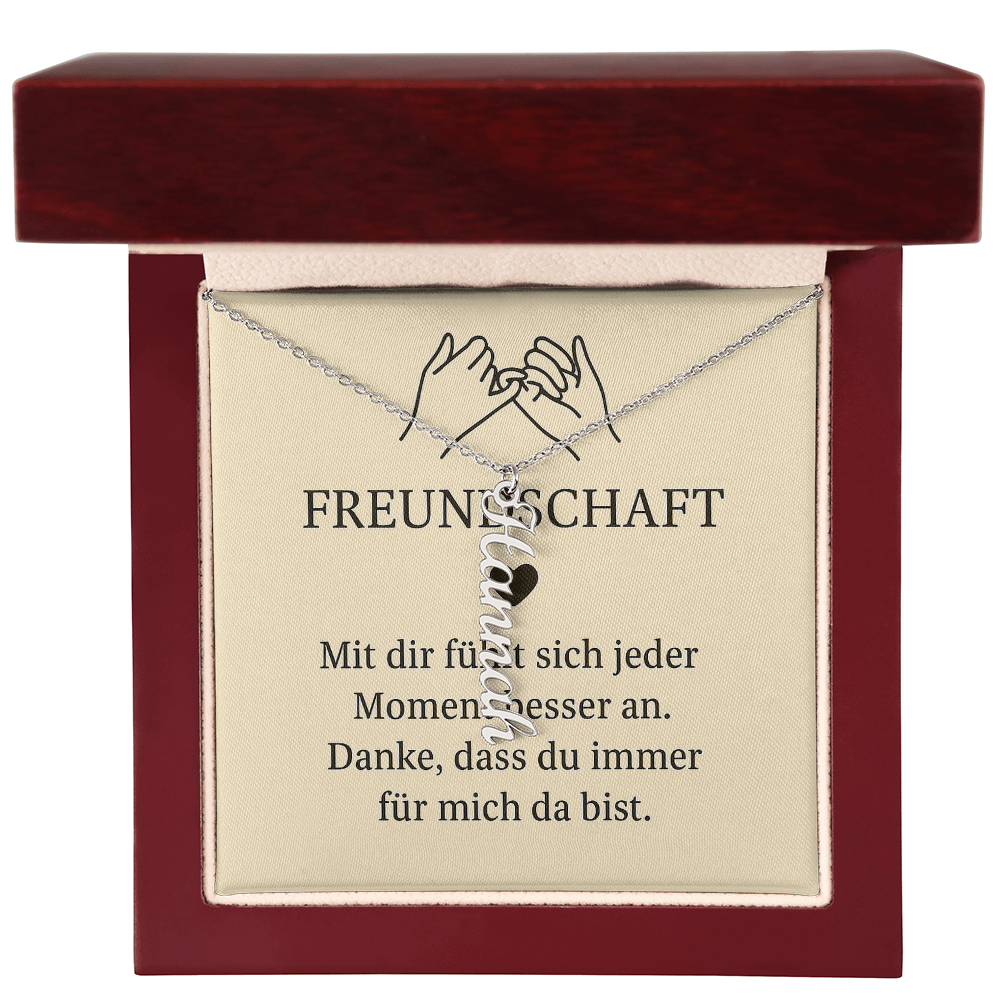 Namenskette vertikal inkl. Karte "Freundschaft" - Variante 1