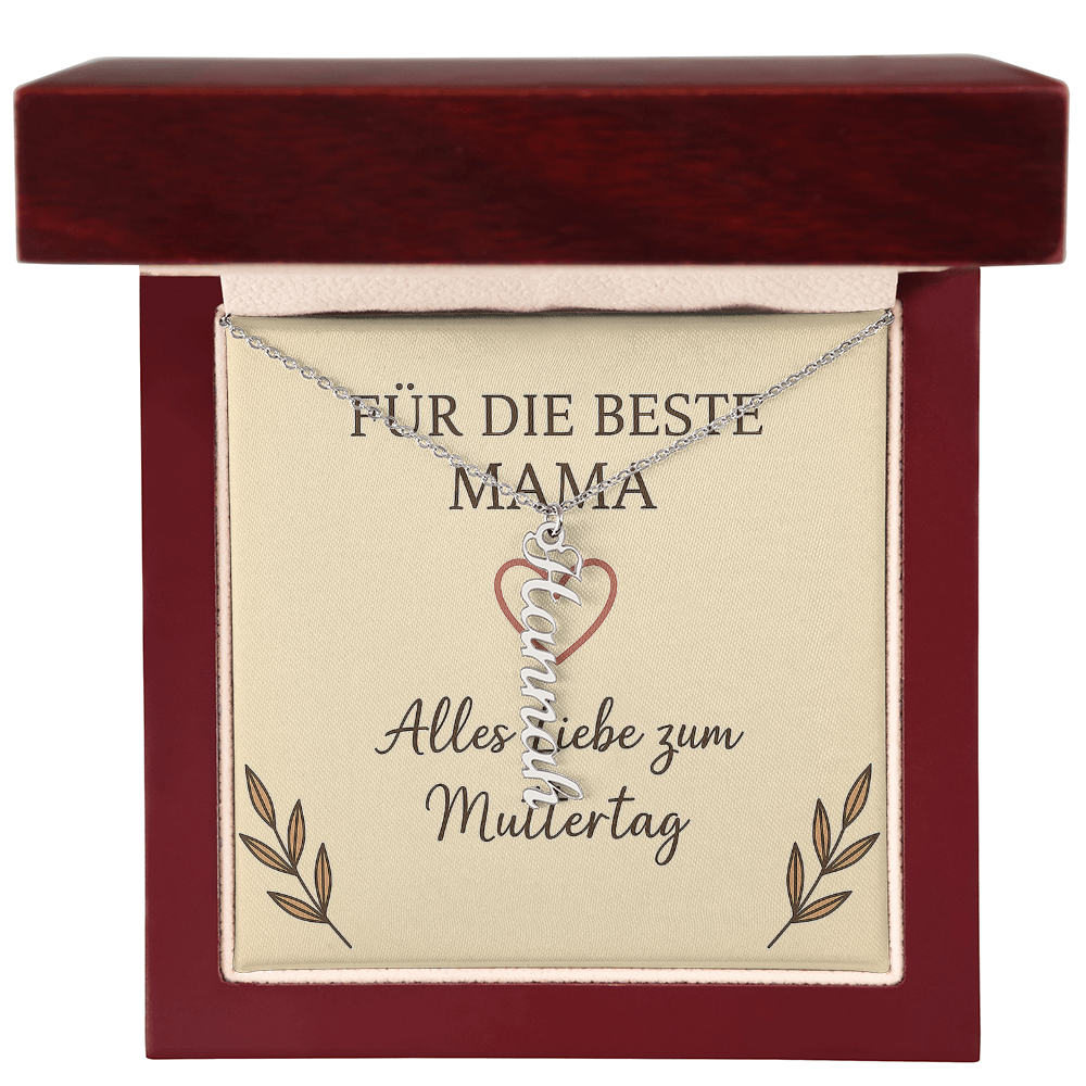 Namenskette vertikal inkl. Karte "Muttertag" - Variante 1