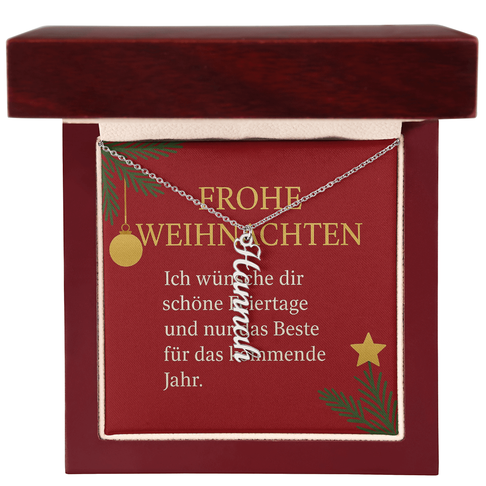 Namenskette vertikal inkl. Karte "Weihnachten" - Variante 7