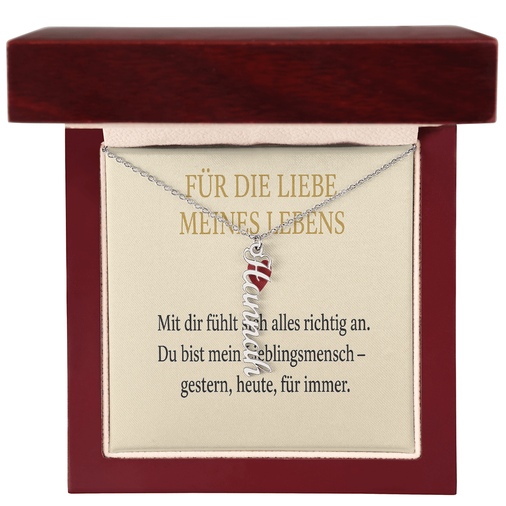 Namenskette vertikal inkl. Karte "Liebe" - Variante 1