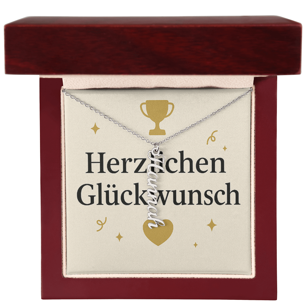 Namenskette vertikal inkl. Karte "Glückwunsche" - Variante 1