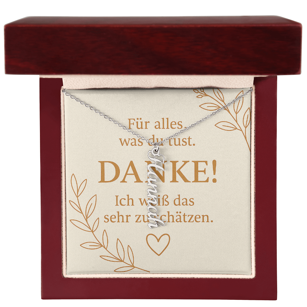Namenskette vertikal inkl. Karte "Dankeskarte" - Variante 3