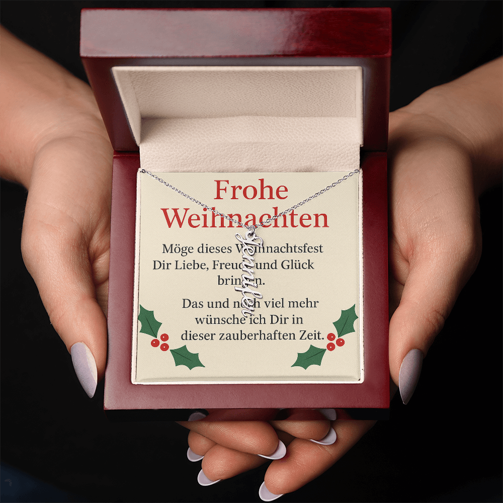Namenskette vertikal inkl. Karte "Weihnachten" - Variante 5