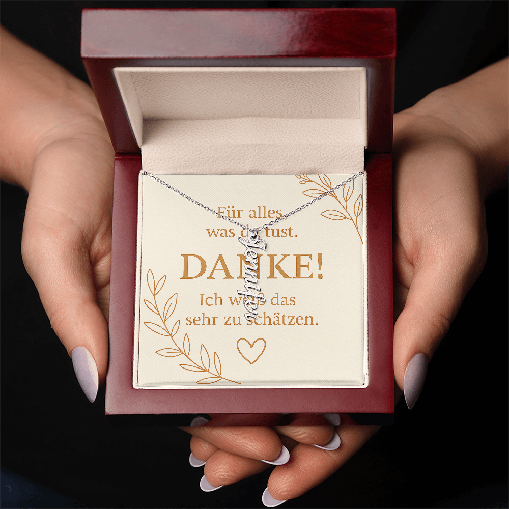 Namenskette vertikal inkl. Karte "Dankeskarte" - Variante 3