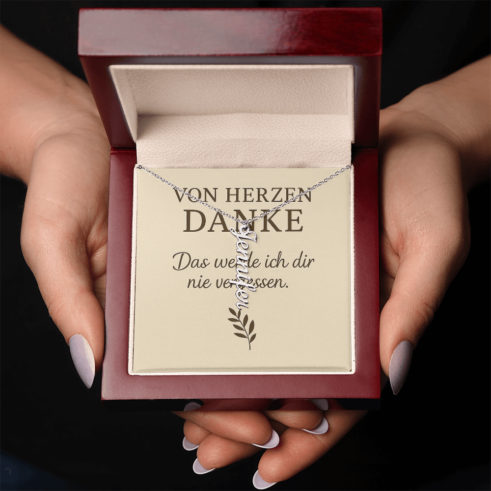 Namenskette vertikal inkl. Karte "Dankeskarte" - Variante 2