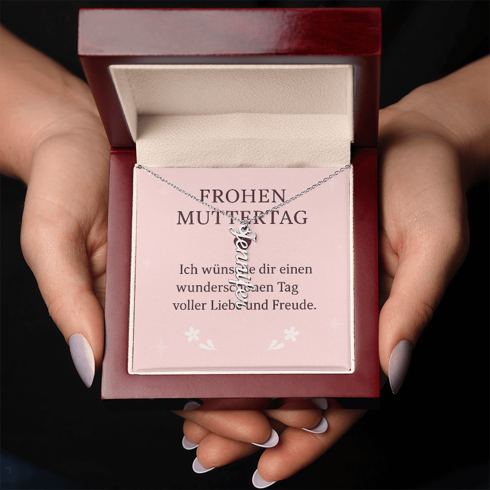 Namenskette vertikal inkl. Karte "Muttertag" - Variante 3