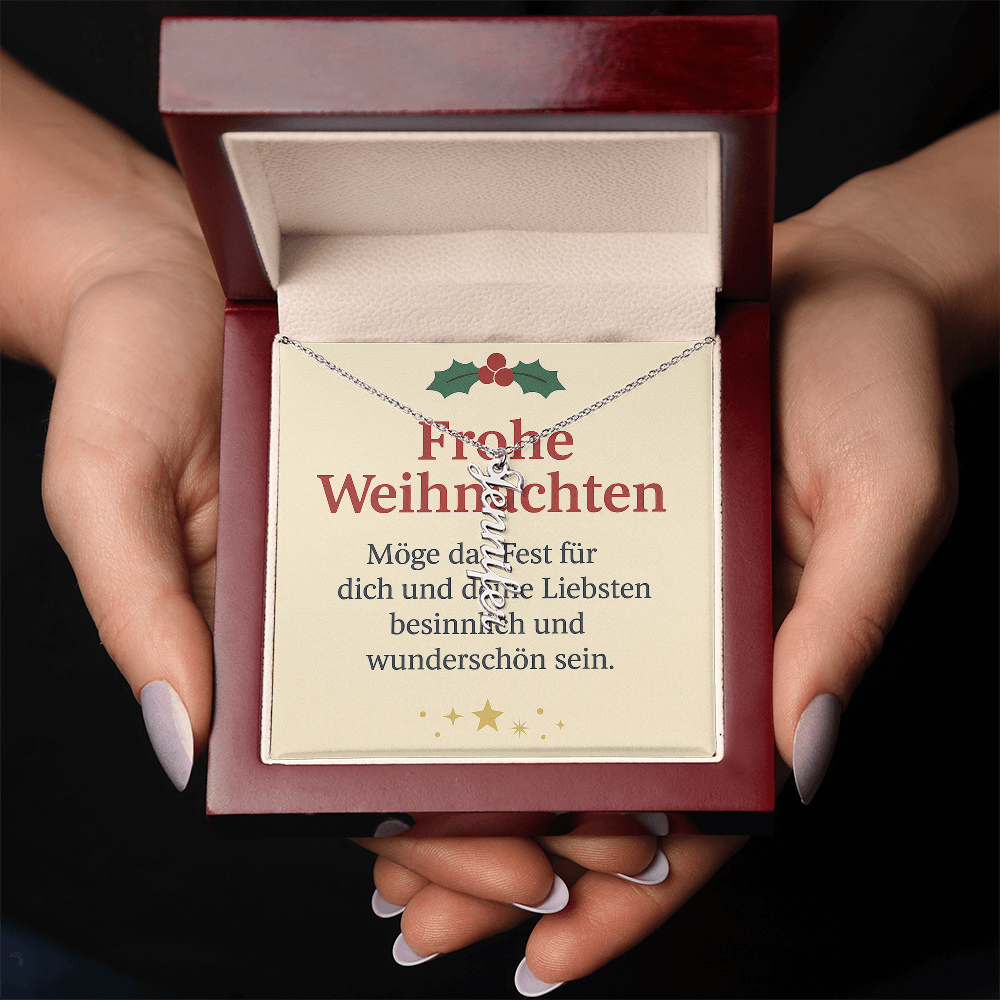 Namenskette vertikal inkl. Karte "Weihnachten" - Variante 2