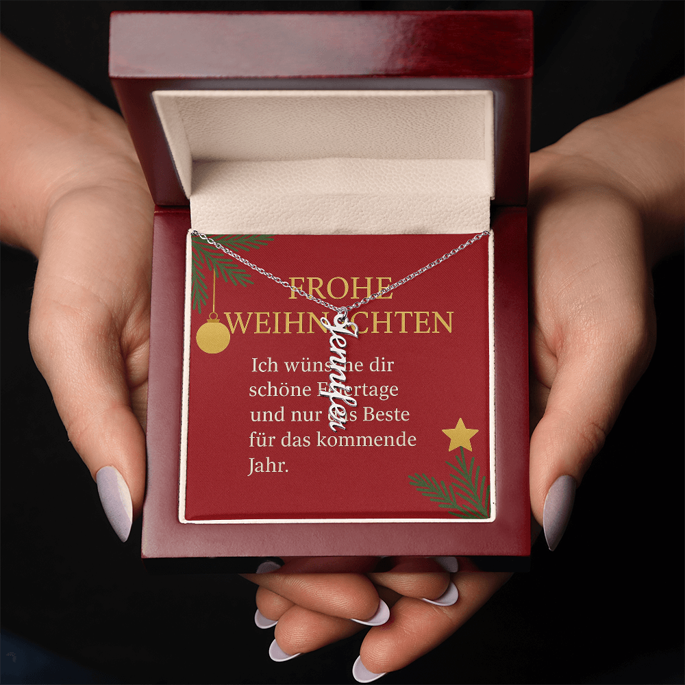 Namenskette vertikal inkl. Karte "Weihnachten" - Variante 7