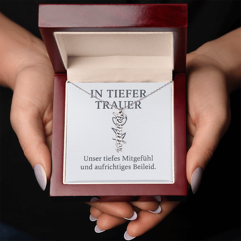 Namenskette vertikal inkl. Karte "Trauer" - Variante 1