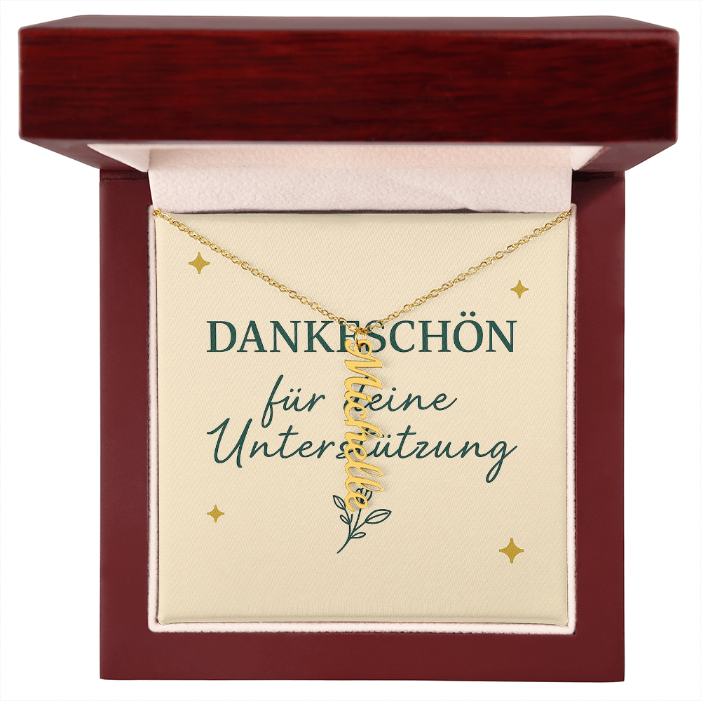 Namenskette vertikal inkl. Karte "Dankeskarte" - Variante 4