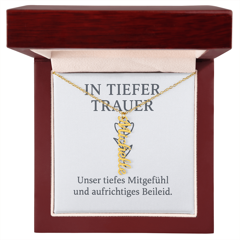 Namenskette vertikal inkl. Karte "Trauer" - Variante 1