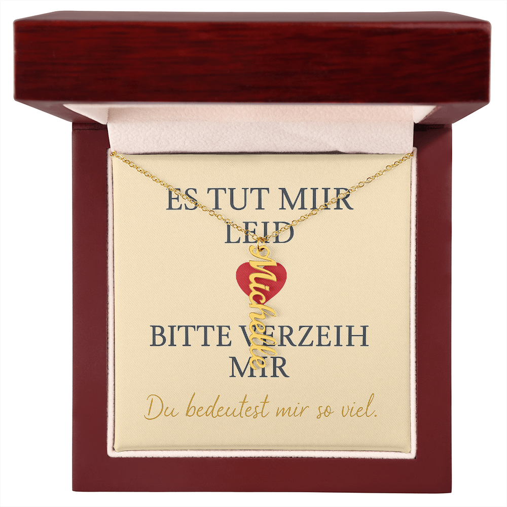 Namenskette vertikal inkl. Karte "Entschuldigung" - Variante 3