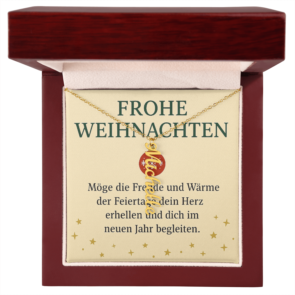 Namenskette vertikal inkl. Karte "Weihnachten" - Variante 1