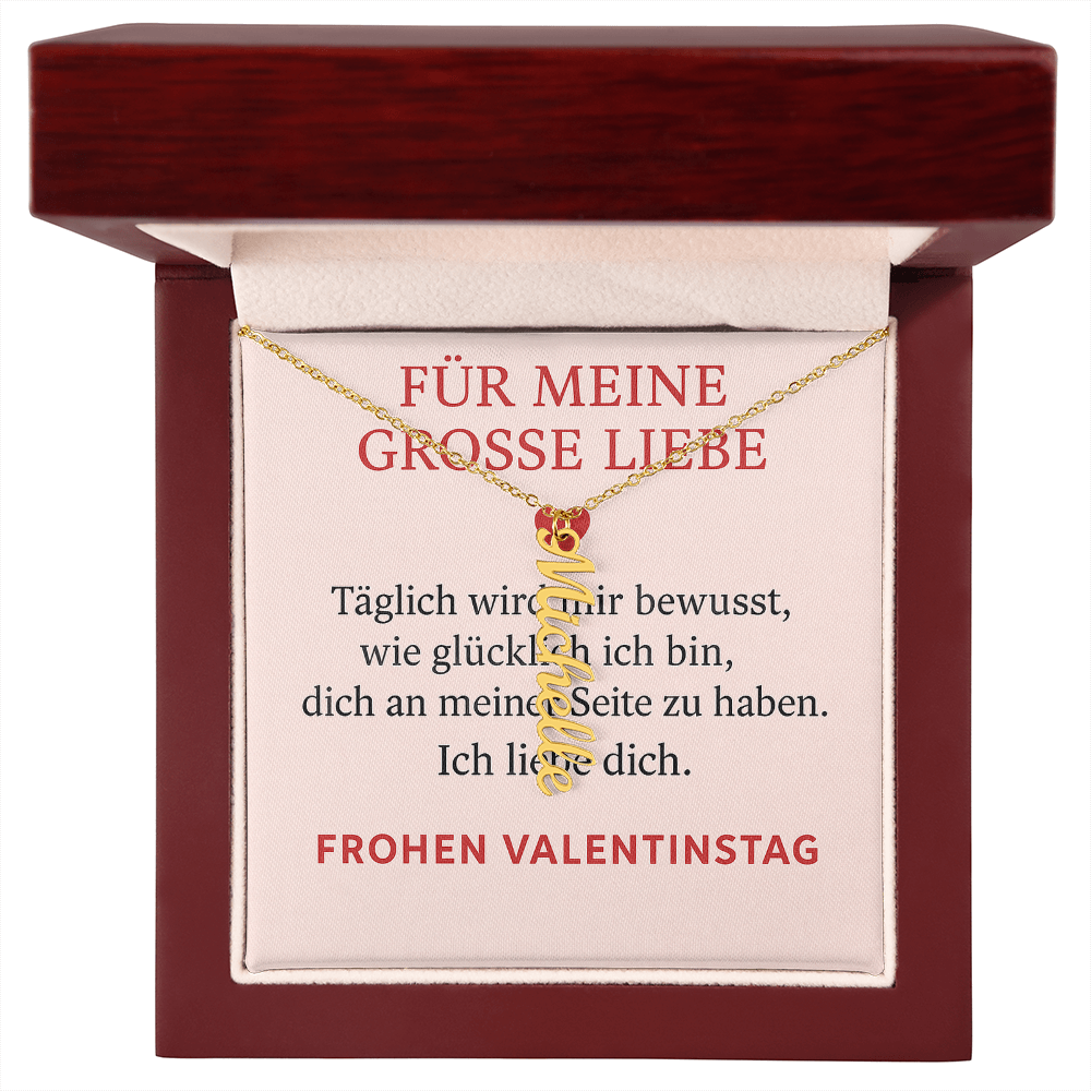 Namenskette vertikal inkl. Karte "Valentinstag" - Variante 4