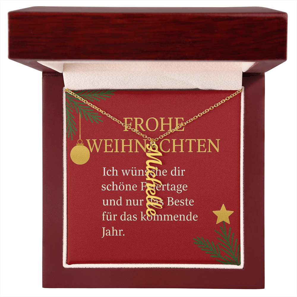 Namenskette vertikal inkl. Karte "Weihnachten" - Variante 7