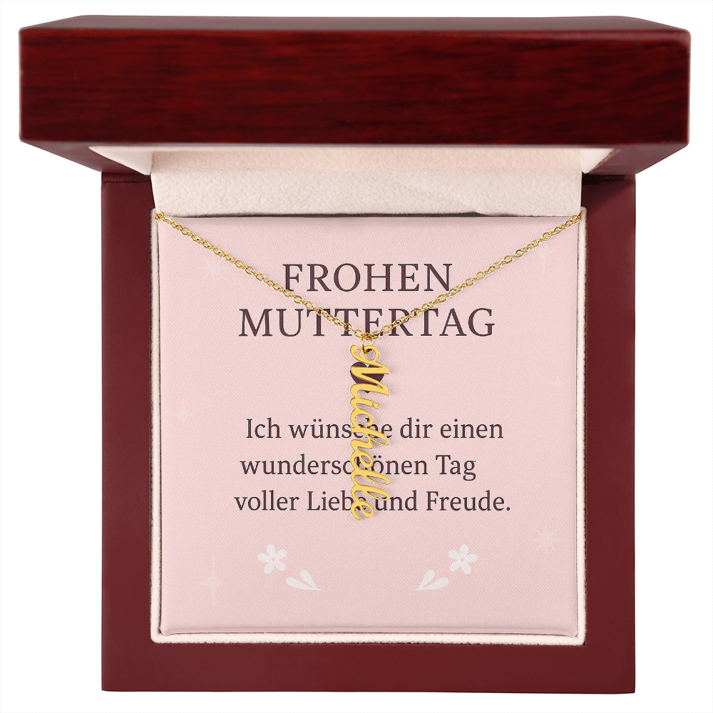 Namenskette vertikal inkl. Karte "Muttertag" - Variante 3