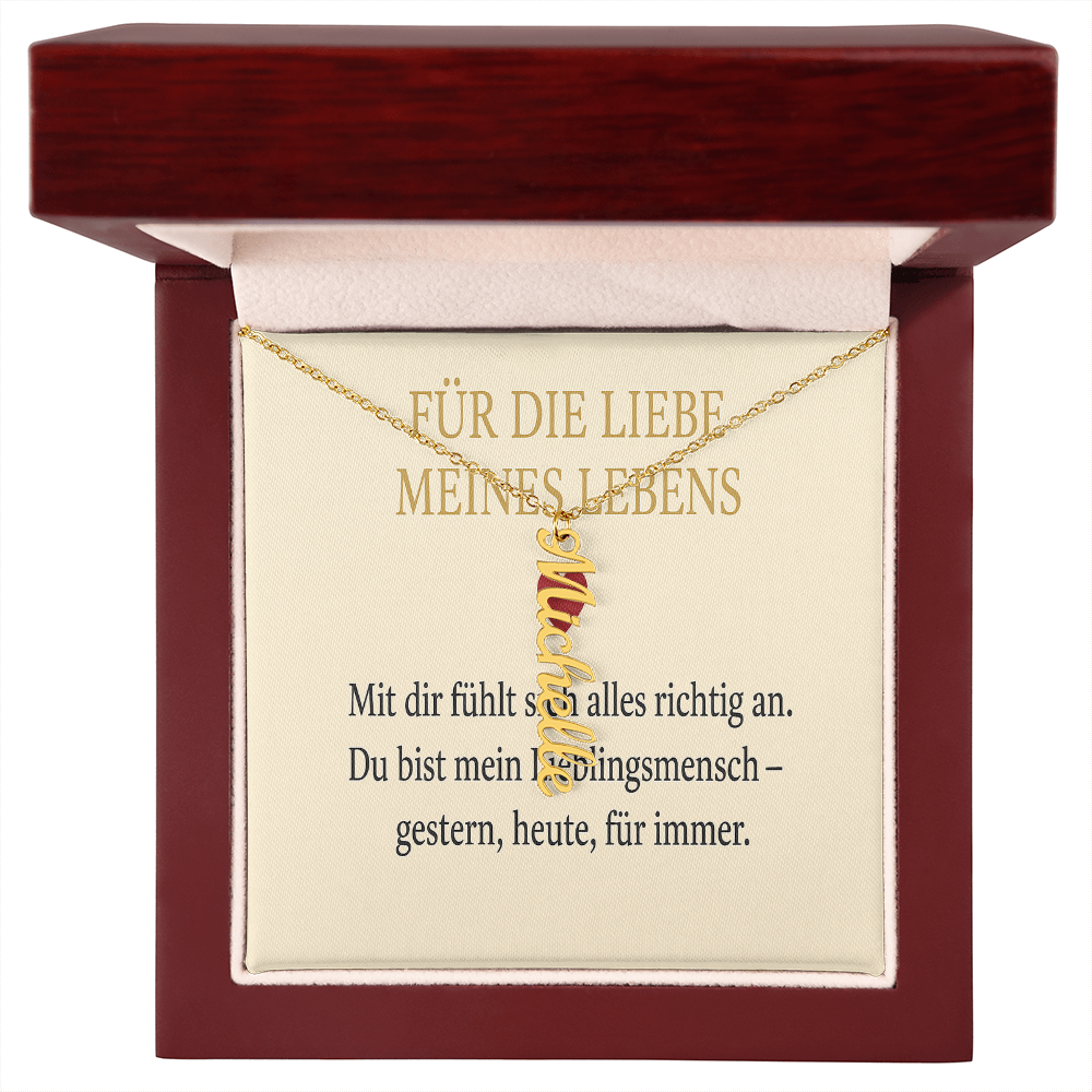 Namenskette vertikal inkl. Karte "Liebe" - Variante 1