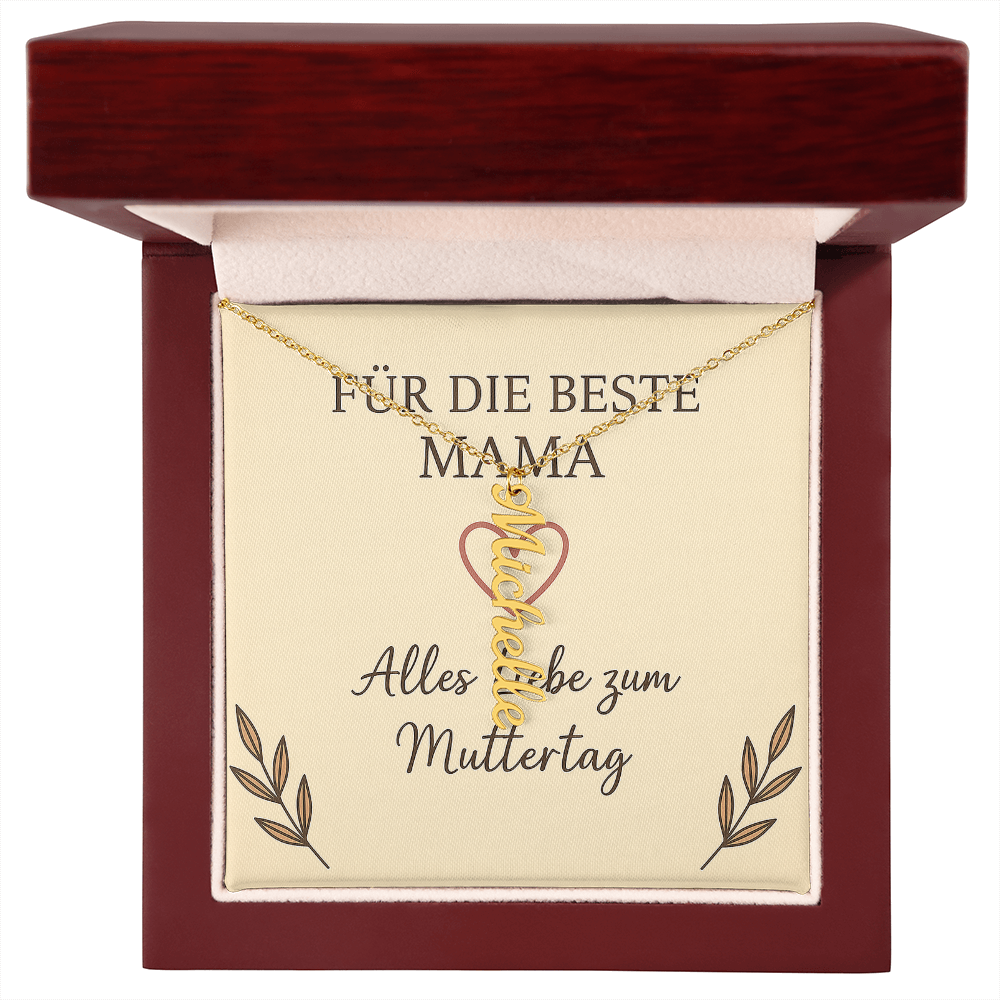 Namenskette vertikal inkl. Karte "Muttertag" - Variante 1