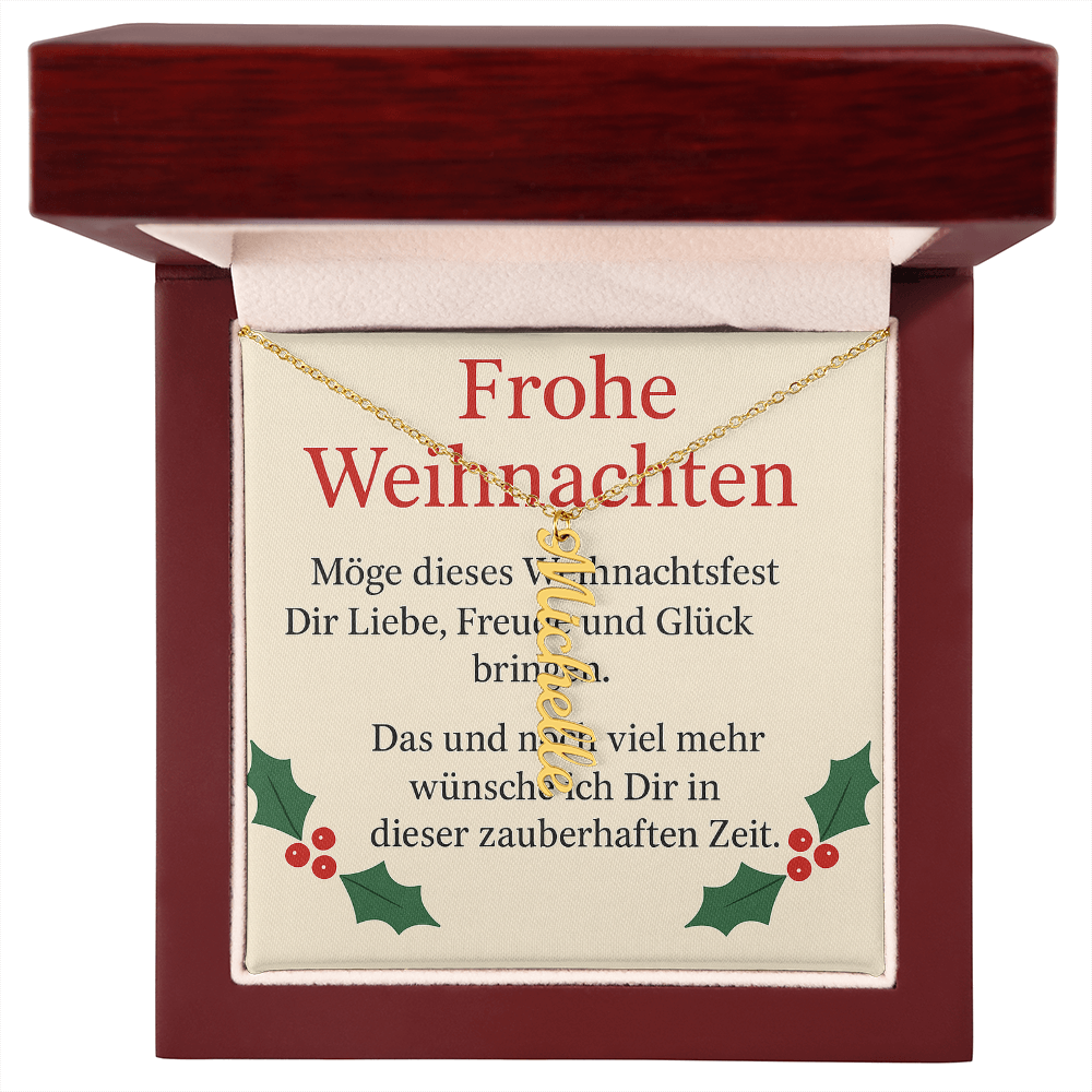 Namenskette vertikal inkl. Karte "Weihnachten" - Variante 5