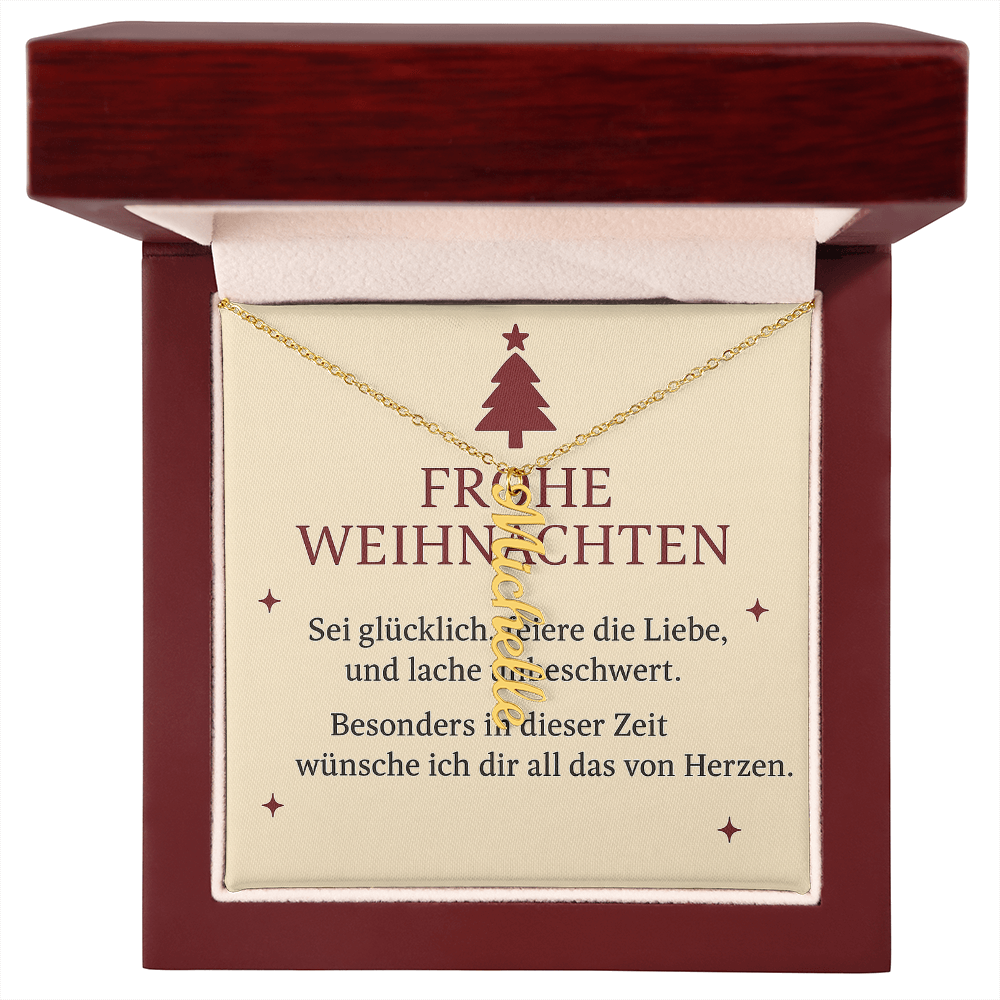 Namenskette vertikal inkl. Karte "Weihnachten" - Variante 4