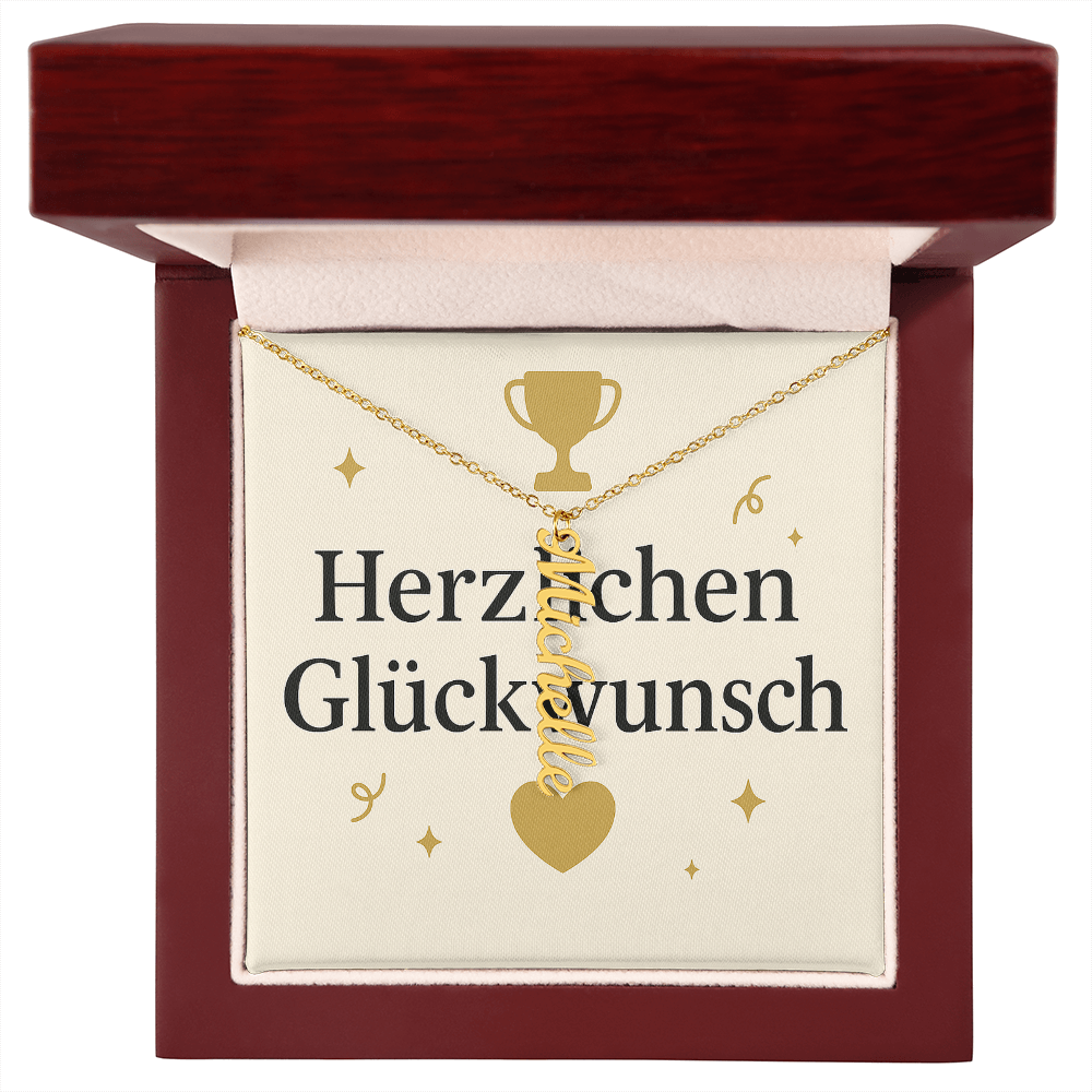 Namenskette vertikal inkl. Karte "Glückwunsche" - Variante 1