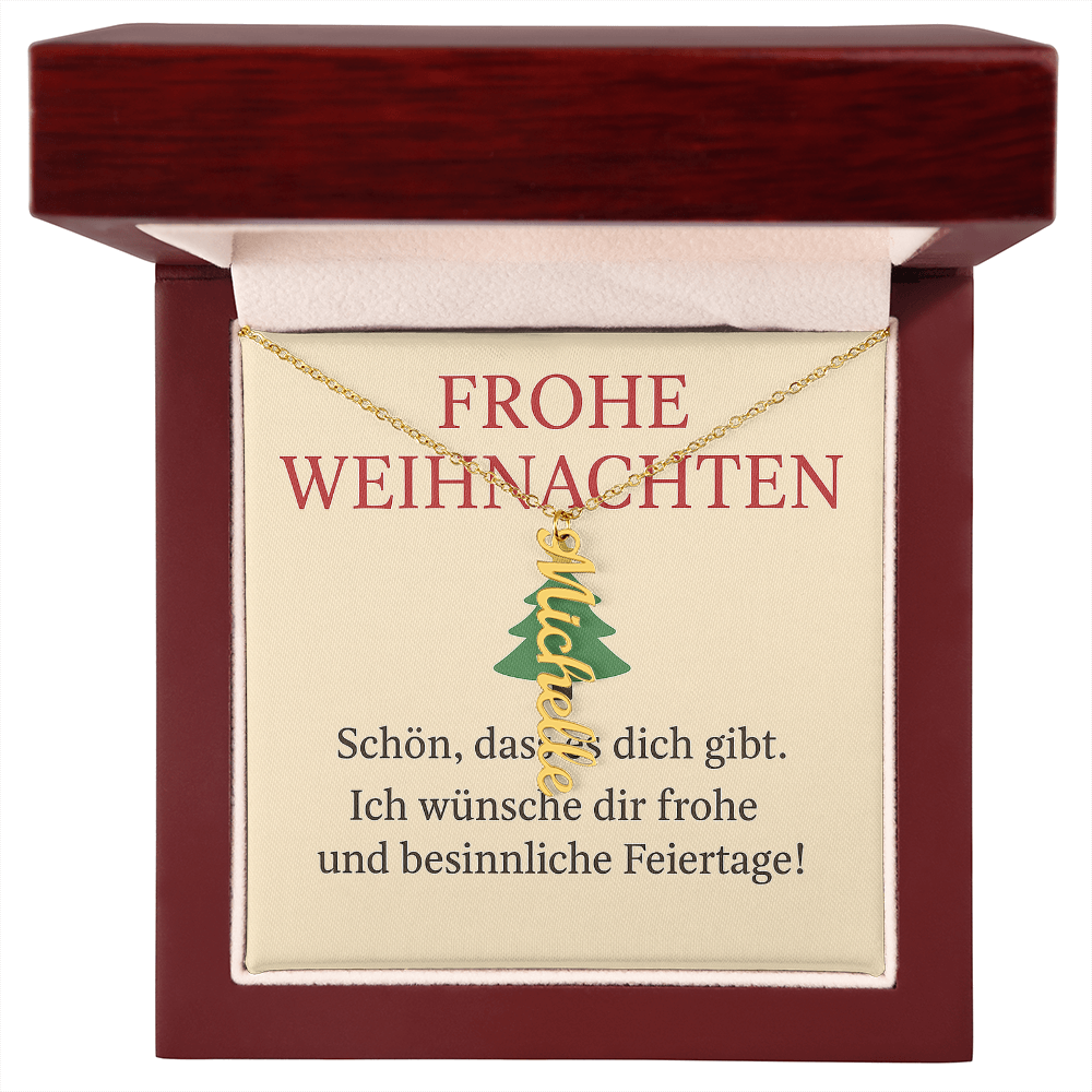 Namenskette vertikal inkl. Karte "Weihnachten" - Variante 6