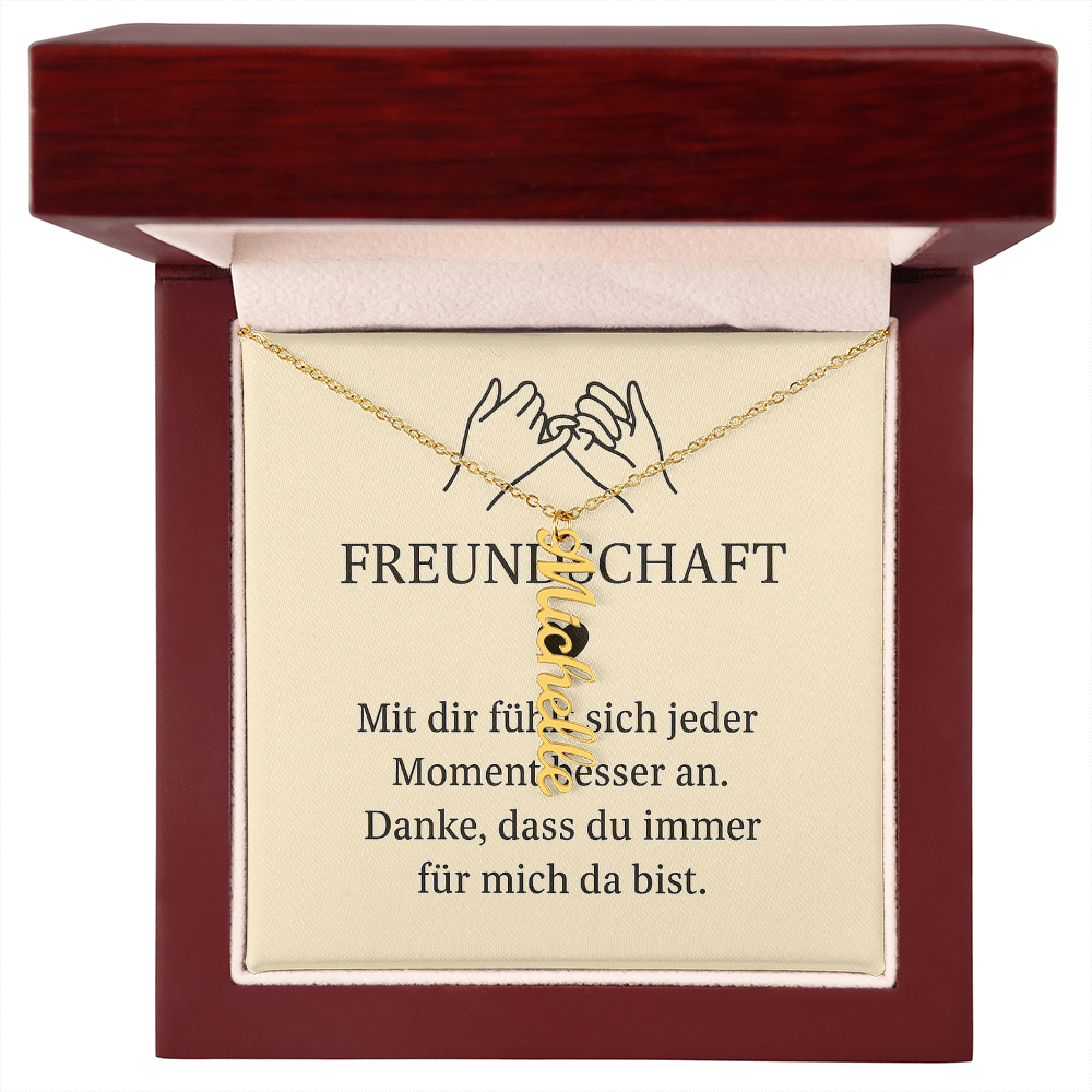 Namenskette vertikal inkl. Karte "Freundschaft" - Variante 1