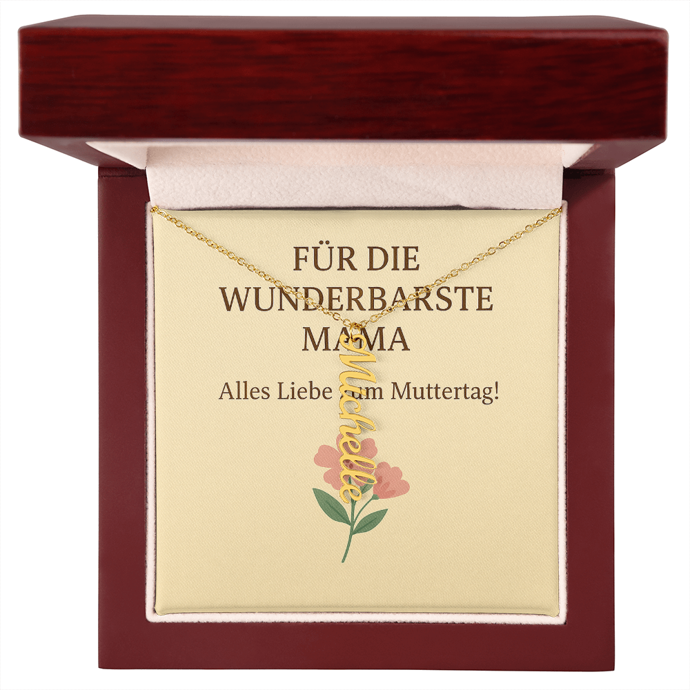 Namenskette vertikal inkl. Karte "Muttertag" - Variante 2